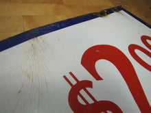 Load image into Gallery viewer, ROOMS $2.00 Old Double Sided Porcelain Advertising Sign Motel 1940s-50s Miami Fl