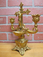 Load image into Gallery viewer, INRI JESUS CROSS CRUCIFIX Antique Decorative Arts Double Candlestick Holder