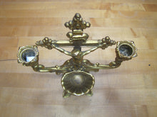 Load image into Gallery viewer, INRI JESUS CROSS CRUCIFIX Antique Decorative Arts Double Candlestick Holder
