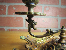 Load image into Gallery viewer, 19c Bronze Decorative Arts Chamberstick Candlestick Evil Man Beast Monster FRES