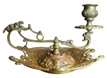 Load image into Gallery viewer, 19c Bronze Decorative Arts Chamberstick Candlestick Evil Man Beast Monster FRES