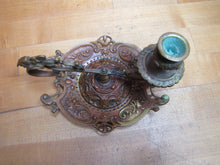 Load image into Gallery viewer, 19c Bronze Decorative Arts Chamberstick Candlestick Evil Man Beast Monster FRES