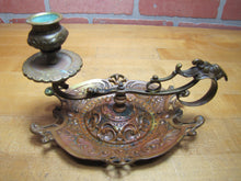 Load image into Gallery viewer, 19c Bronze Decorative Arts Chamberstick Candlestick Evil Man Beast Monster FRES