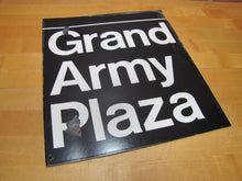 Load image into Gallery viewer, GRAND ARMY PLAZA New York City Orig Porcelain Transportation Sign Subway Bus Ad