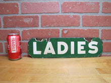 Load image into Gallery viewer, LADIES Old Double Sided Porcelain Gas Station Advertising Sign Texaco Sinclair 1940/50s era Bathroom Restroom Repair Shop