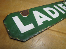 Load image into Gallery viewer, LADIES Old Double Sided Porcelain Gas Station Advertising Sign Texaco Sinclair 1940/50s era Bathroom Restroom Repair Shop