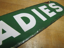 Load image into Gallery viewer, LADIES Old Double Sided Porcelain Gas Station Advertising Sign Texaco Sinclair 1940/50s era Bathroom Restroom Repair Shop