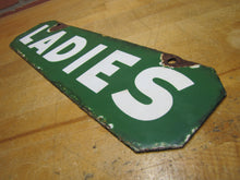 Load image into Gallery viewer, LADIES Old Double Sided Porcelain Gas Station Advertising Sign Texaco Sinclair 1940/50s era Bathroom Restroom Repair Shop