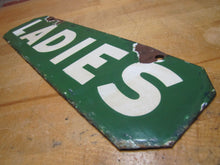 Load image into Gallery viewer, LADIES Old Double Sided Porcelain Gas Station Advertising Sign Texaco Sinclair 1940/50s era Bathroom Restroom Repair Shop