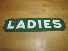 Load image into Gallery viewer, LADIES Old Double Sided Porcelain Gas Station Advertising Sign Texaco Sinclair 1940/50s era Bathroom Restroom Repair Shop