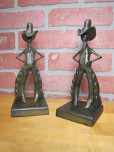 Load image into Gallery viewer, FRANKART COWBOY 1920 30s Art Deco Western Americana Bookends Decorative Statues Book Ends