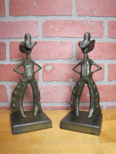 Load image into Gallery viewer, FRANKART COWBOY 1920 30s Art Deco Western Americana Bookends Decorative Statues Book Ends
