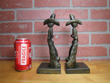 Load image into Gallery viewer, FRANKART COWBOY 1920 30s Art Deco Western Americana Bookends Decorative Statues Book Ends
