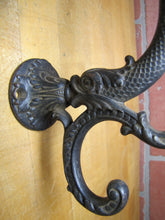 Load image into Gallery viewer, Antique Pair Dauphin Koi Devil Fish Double Hooks Hangers Brackets Decorative Arts Hardware Elements
