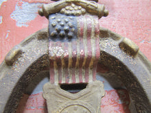 Load image into Gallery viewer, GAR GRAND ARMY OF THE REPUBLIC EAGLE US FLAG Antique Cast Iron Decorative Arts Plaque Trivet Paperweight