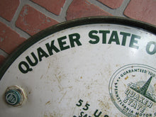 Load image into Gallery viewer, QUAKER STATE MOTOR OIL 55g Barrel Top Can Sign Advertising OIL CITY PENNSYLVANIA