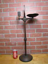 Load image into Gallery viewer, Gnome Smoking Stand Antique Cigar Ashtray Tray Matchbook Holder Cast Iron 29"