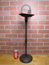 Load image into Gallery viewer, Gnome Smoking Stand Antique Cigar Ashtray Tray Matchbook Holder Cast Iron 29"