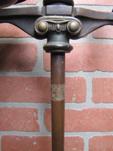 Load image into Gallery viewer, Gnome Smoking Stand Antique Cigar Ashtray Tray Matchbook Holder Cast Iron 29"