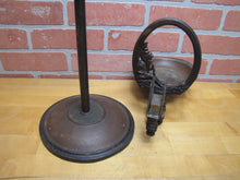 Load image into Gallery viewer, Gnome Smoking Stand Antique Cigar Ashtray Tray Matchbook Holder Cast Iron 29"