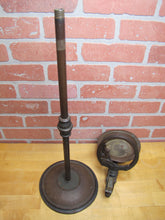 Load image into Gallery viewer, Gnome Smoking Stand Antique Cigar Ashtray Tray Matchbook Holder Cast Iron 29"