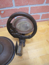 Load image into Gallery viewer, Gnome Smoking Stand Antique Cigar Ashtray Tray Matchbook Holder Cast Iron 29"