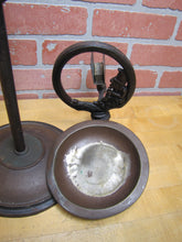 Load image into Gallery viewer, Gnome Smoking Stand Antique Cigar Ashtray Tray Matchbook Holder Cast Iron 29"