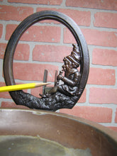 Load image into Gallery viewer, Gnome Smoking Stand Antique Cigar Ashtray Tray Matchbook Holder Cast Iron 29"