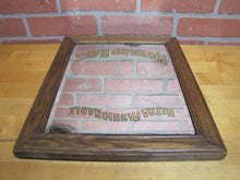 Load image into Gallery viewer, HOWARD HATS ULTRA FASHIONABLE Antique Turn of Century Haberdashers Clothiers Advertising Reverse on Glass Bevel Edge Mirror Sign Wooden Frame TOC ROG