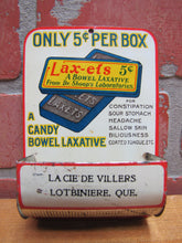 Load image into Gallery viewer, Dr SHOOP RACINE WIS LAX-ETS BOWL LAXATIVE Antique Advertising Tin MatchSafe Sign Match Holder