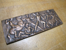 Load image into Gallery viewer, Warriors in Battle Old Brass Grand Tour Bronze Decorative Arts Relief Plaque Henning