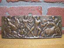 Load image into Gallery viewer, Warriors in Battle Old Brass Grand Tour Bronze Decorative Arts Relief Plaque Henning