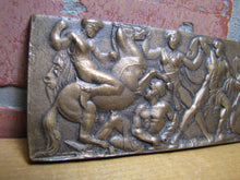 Load image into Gallery viewer, Warriors in Battle Old Brass Grand Tour Bronze Decorative Arts Relief Plaque Henning