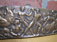 Load image into Gallery viewer, Warriors in Battle Old Brass Grand Tour Bronze Decorative Arts Relief Plaque Henning