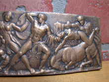 Load image into Gallery viewer, Warriors in Battle Old Brass Grand Tour Bronze Decorative Arts Relief Plaque Henning