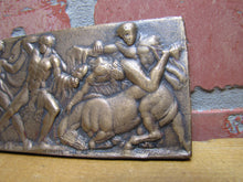 Load image into Gallery viewer, Warriors in Battle Old Brass Grand Tour Bronze Decorative Arts Relief Plaque Henning