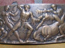 Load image into Gallery viewer, Warriors in Battle Old Brass Grand Tour Bronze Decorative Arts Relief Plaque Henning
