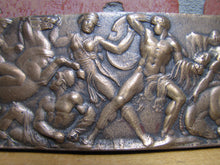 Load image into Gallery viewer, Warriors in Battle Old Brass Grand Tour Bronze Decorative Arts Relief Plaque Henning
