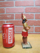 Load image into Gallery viewer, NATIVE AMERICAN INDIAN GIRL CIGAR BOX PYMATUNING LAKE PA Old Cast Iron Souvenir Statue Cigar Shop Counter Display