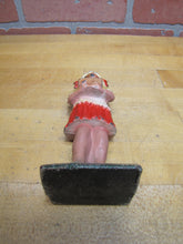 Load image into Gallery viewer, NATIVE AMERICAN INDIAN GIRL CIGAR BOX PYMATUNING LAKE PA Old Cast Iron Souvenir Statue Cigar Shop Counter Display