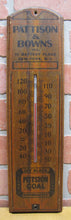 Load image into Gallery viewer, PITTSTON COAL PATTISON & BOWNS BATTERY PLACE NEW YORK NY Old Advertising Thermometer Sign