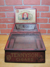 Load image into Gallery viewer, TENNYSON 5c CIGARS Old Store Display Humidor Case Sign PROP MAZER-CRESSMAN Co Made by CADILLAC Can Co CIN O USA