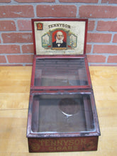 Load image into Gallery viewer, TENNYSON 5c CIGARS Old Store Display Humidor Case Sign PROP MAZER-CRESSMAN Co Made by CADILLAC Can Co CIN O USA