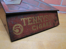 Load image into Gallery viewer, TENNYSON 5c CIGARS Old Store Display Humidor Case Sign PROP MAZER-CRESSMAN Co Made by CADILLAC Can Co CIN O USA