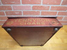 Load image into Gallery viewer, TENNYSON 5c CIGARS Old Store Display Humidor Case Sign PROP MAZER-CRESSMAN Co Made by CADILLAC Can Co CIN O USA