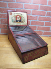 Load image into Gallery viewer, TENNYSON 5c CIGARS Old Store Display Humidor Case Sign PROP MAZER-CRESSMAN Co Made by CADILLAC Can Co CIN O USA