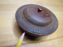 Load image into Gallery viewer, GOOD LUCK SWIRLING LOG Antique Wooden Trinket Box Tobacco Snuff 1800s
