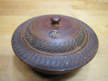 Load image into Gallery viewer, GOOD LUCK SWIRLING LOG Antique Wooden Trinket Box Tobacco Snuff 1800s