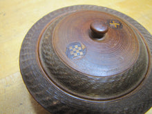 Load image into Gallery viewer, GOOD LUCK SWIRLING LOG Antique Wooden Trinket Box Tobacco Snuff 1800s