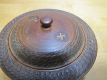 Load image into Gallery viewer, GOOD LUCK SWIRLING LOG Antique Wooden Trinket Box Tobacco Snuff 1800s